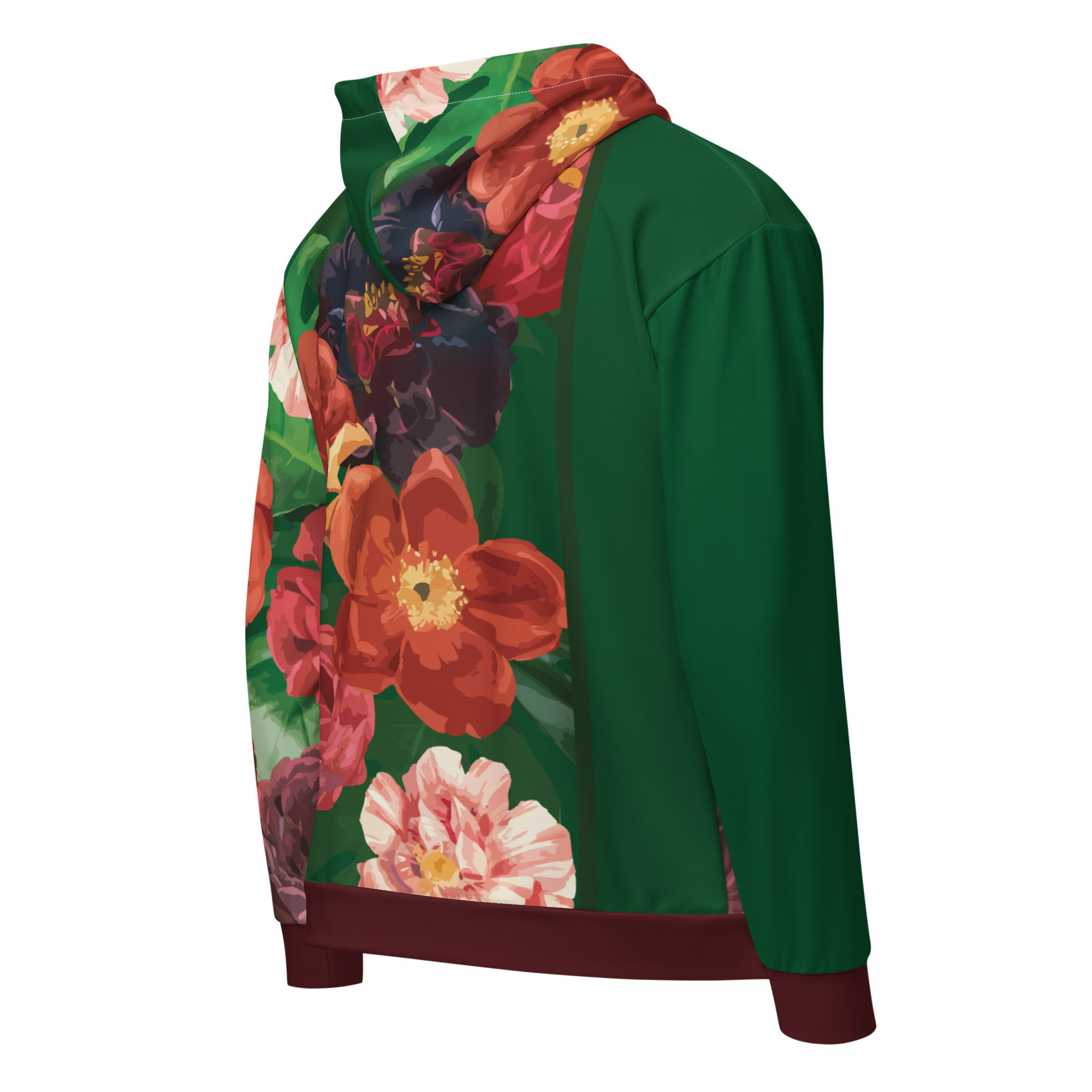 Vintage Flowers Zip Up Hoodie - Image 2